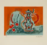 Henryk Hayden, Martwa natura z dzbankiem, litografia barwna, papier