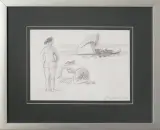 Jarosław Modzelewski, Na plaży, 2006, ołówek, papier