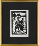 Jerzy Duda-Gracz, Dwaj grajkowie, z cyklu Judaica, 1964, linoryt, papier