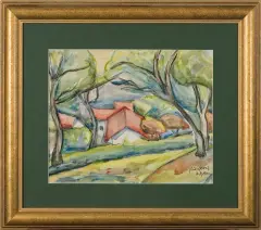 Dora Kon-Rawska, Pejzaż, akwarela, papier