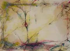 Bez tytułu by Erna Rosenstein, 1995, długopis, akwarela, karton, sold Apr 2011