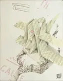 Daniel Chazme Kaliński, Bez tytułu, 2011, collage, papier naklejony na płótno