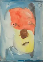 Stasys Eidrigevičius, Odpocznij, 1995, akwarela, papier