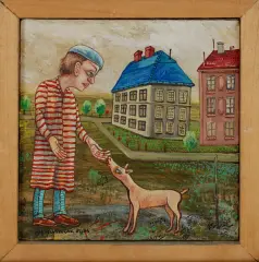 Franciszek Maśluszczak, Medium szczęścia, 1982/83, akryl, płótno