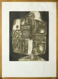 Ferdynand Szypuła, Muzykant, 1965, akwaforta, akwatinta, odprysk barwny, papier