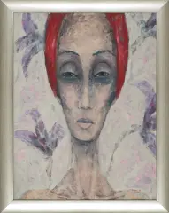 Izabela Staręga, Portret kobiecy z cyklu Twarze, 2008, olej, płótno