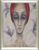 Izabela Staręga, Portret kobiecy z cyklu Twarze, 2008, olej, płótno