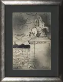 Eugeniusz Waniek, Paris, Place de la Concorde, ołówek, tusz, pióro, papier