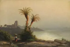 Józef Marszewski, PEJZAŻ WŁOSKI, 1866, olej, płótno