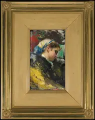 Leon Wyczółkowski, GŁÓWKA DZIEWCZYNY, 1882-1885, olej, deska