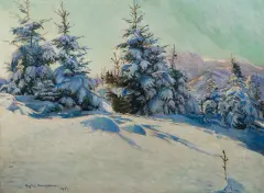 Maks Haneman, ZIMA POD GIEWONTEM, 1931, olej, płótno