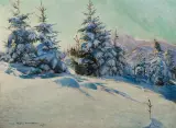 Maks Haneman, ZIMA POD GIEWONTEM, 1931, olej, płótno