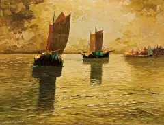 Georg Arnold, KUTRY, olej, płótno