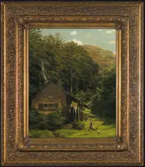 MŁYN W LESIE by Ernst von Bernuth, 1900, olej, płótno naklejone na tekturę, offered Mar 2011