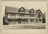 C. Drikens, DOM SZEKSPIRA W STRATFORD-UPON-AVON, akwaforta, papier