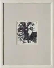 Trofea by Jan Lebensztejn, koniec lat 60. XX w., długopis, papier, sold Feb 2011