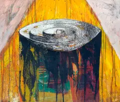 Bogdan Korczowski, Pień, 1990, gwasz, pastel, papier