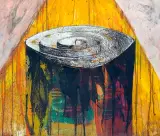 Bogdan Korczowski, Pień, 1990, gwasz, pastel, papier