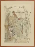 Marian Nowiński, Dyskusja o niczym, 1991, tusz pióro, akwarela, papier