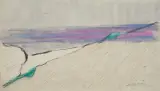 Edmund Piotrowicz, Brzeg morza, pastel, papier