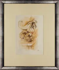 Jan Marcin Szancer, Maszkaron, akwarela, papier
