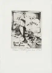 Stanisław Wejman, Ex libris Jerrit Jan Harbers, 1968, akwaforta, papier