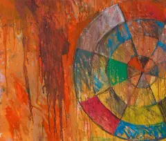 Bogdan Korczowski, Kompozycja, 1990, gwasz, pastel, papier