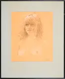 Maciej Modzelewski, Nieznajoma, 1993, ołówek, kredka, papier