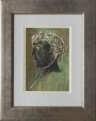 Zdzisław Stanek, Portret, gwasz, tusz pędzel, papier