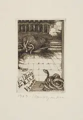 Stanisław Wejman, Ex libris Dr R. J. A. F. Vroom, 1969, akwaforta, papier