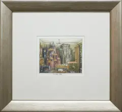 Jacek Yerka, Ciche dni, 2008, ołówek, kredki barwne, karton