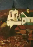 Stanisław Karniewski, TARG W KRZEMIEŃCU, 1930, olej, tektura