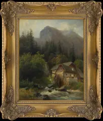 Josef Schoyerer, MŁYN W GÓRACH, 1873, olej, płótno