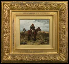 Alfred Wierusz-Kowalski, JEŹDŹCY W STEPIE, ok. 1900, olej, deska