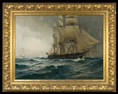 ŻAGLOWCE by Friedrich Emil Neumann, olej, płótno, sold Dec 2010