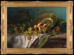 MARTWA NATURA Z OWOCAMI by Carl Gustav Herrmann, olej, płótno, sold Dec 2010