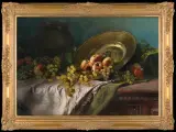 Carl Gustav Herrmann, MARTWA NATURA Z OWOCAMI, olej, płótno
