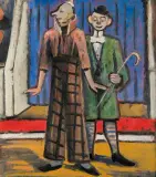 Tymon Niesiołowski, CYRKOWCY, ok. 1955, olej, tektura