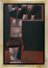 Jerzy Nowosielski, AKT Z LUSTREM, 1973, olej, płótno