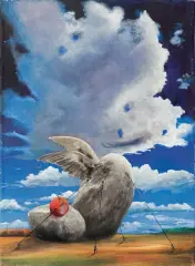 Jerzy Cieślewski, Kompozycja surrealistyczna, olej, płótno
