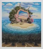 Bezludna wyspa by Jacek Yerka, 1999, giclée, papier, sold Nov 2010
