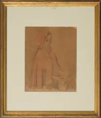 Henryk Berlewi, Portret kobiecy, 1949, kredka, papier