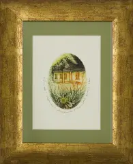 Adam Kwaśny, Dworek F.Chopina, 1996, akwaforta barwna, papier