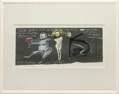 Jan Lebensztejn, Pour l’enfance par l’artiste, lata 60, pastel, collage, karton