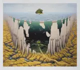 Podwójne życie 1 by Jacek Yerka, 1993, giclée, papier, sold Oct 2010