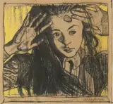 DZIEWCZYNKA ZA OKNEM by Stanisław Wyspiański, 1899, autolitografia barwna, papier, sold Oct 2010