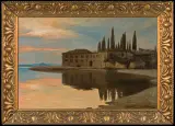 Curt Agthe, WIDOK NA SAN VIGILIO NAD LAGO DI GARDA, olej, płótno