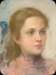 Tadeusz Ajdukiewicz, PORTRET DZIEWCZYNKI, pastel, papier