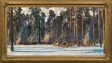 Julian Fałat, POLOWANIE, 1916, olej, płótno