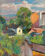 Henryk Dietrich, WIDOK NA WILLĘ KOSSAKÓWKĘ W KRAKOWIE, 1929, olej, płótno